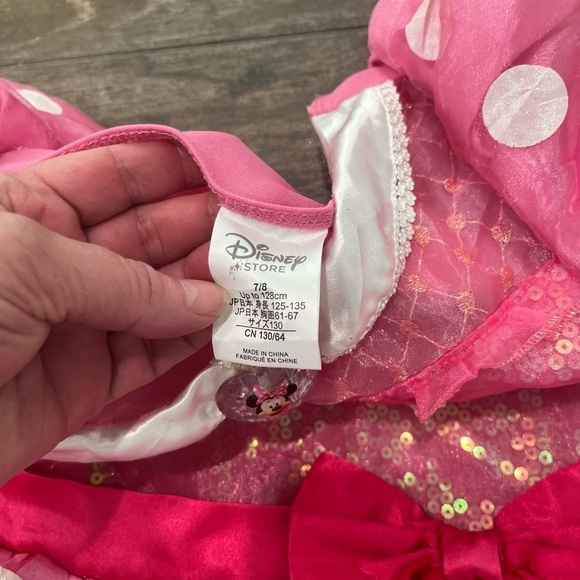 DISNEY STORE MINNIE MOUSE PINK DRESS UP GOWN HALLOWEEN COSTUME Size 7/8. - Picture 3 of 5